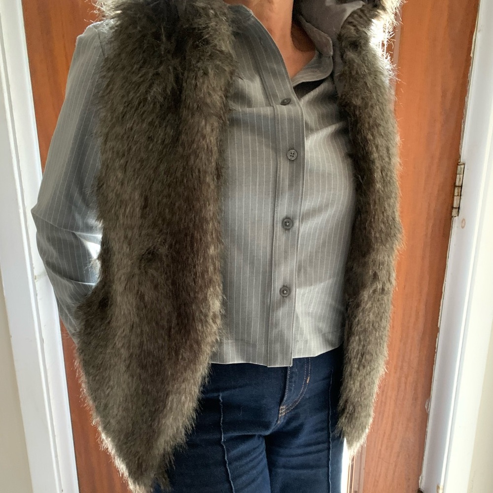 Chic Brown Faux Fur Vest